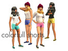 Sims 2 — Colorfull shorts by naoomsim2 — 4 shorts in blue, pink and yellow