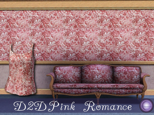 Sims 3 — D2DPink Romance by D2Diamond — Bring a little romance to your home or woredrobe with this romantic pattern. One