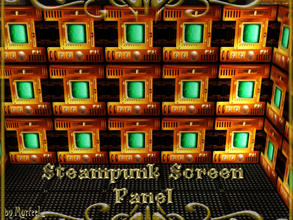 Sims 3 — Steampunk Screen Panel by murfeel — Still nothing on cable--might as well read as book...about television