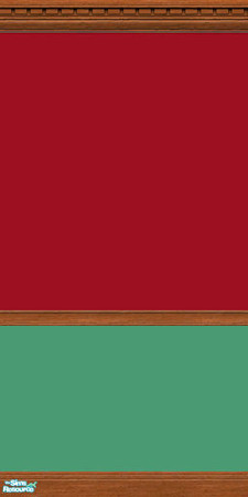 Sims 2 — Winters Eve - Wall Gil Shalos Xmasredgreen by gil_shalos — Christmas painted wall with red above the chair rail