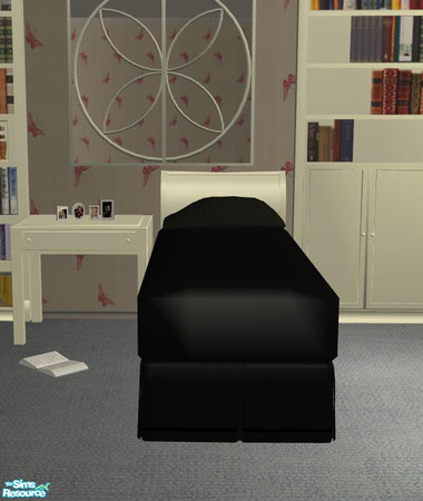 Sims 2 — PB Single Bedroom Recolor Cream - Single Bed CreamnBlack by ShinoKCR — 