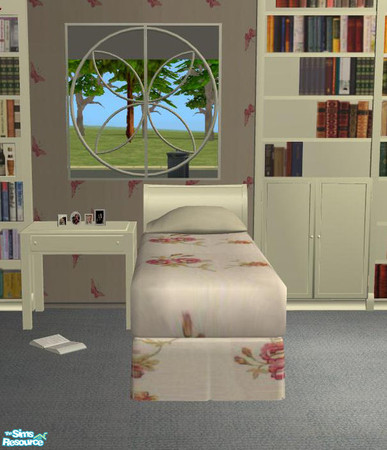 Sims 2 — PB Single Bedroom Recolor Cream - Single Bed CreamnRoses by ShinoKCR — 