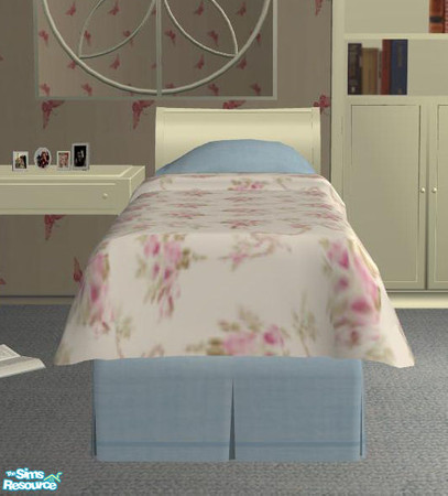 Sims 2 — PB Single Bedroom Recolor Cream - Bedcover Heirloom by ShinoKCR — 