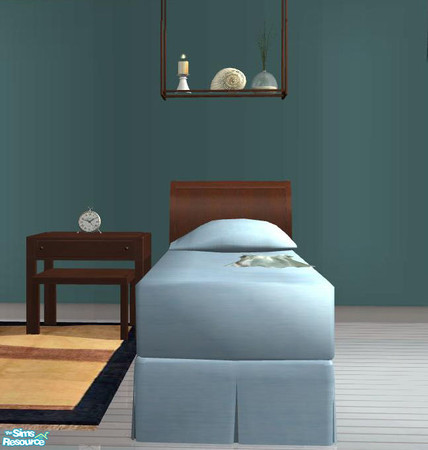 Sims 2 — PB Singlebedroom Recolor brown - Singlebed brownnteal by ShinoKCR — 