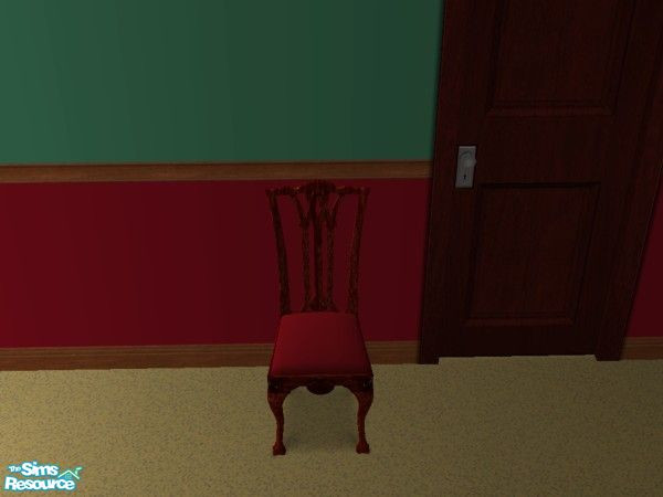 Sims 2 — Winters Eve - Gil Shalos Wintersevechair by gil_shalos — Dark wood Chair with Red Seating Recolour of the Bon