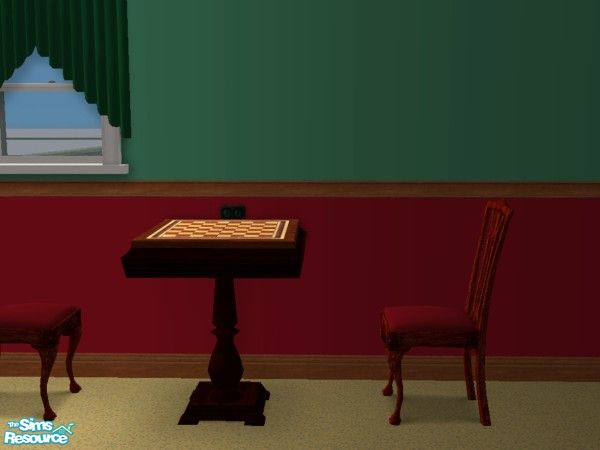 Sims 2 — Winters Eve - Gil Shalos Wintersevechess by gil_shalos — Dark wood chess table Recolour of the Grand parlour