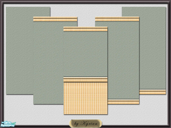 Sims 2 — Mesa Verde Collection by Kyrian — A set of 5 walls in sage green for interior design. Enjoy!