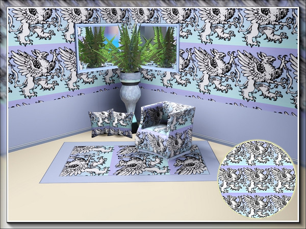 Sims 3 — marcorse_eagle gryphon1 pattern by marcorse — An eagle/lion gryphon in a horizontal repeat pattern