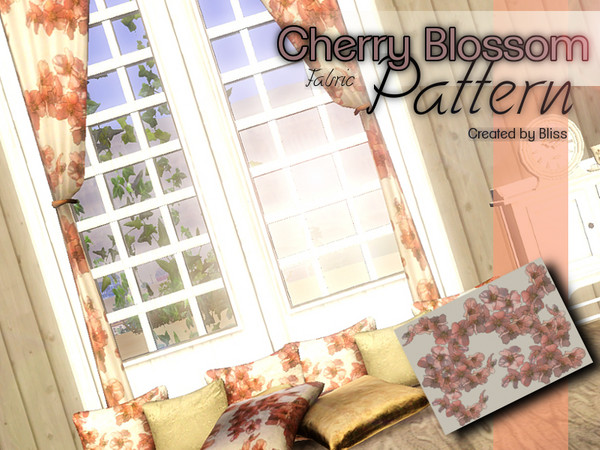 Sims 3 — Cherry Blossoms by Blissinator2 — Cherry blossom textured fabric.