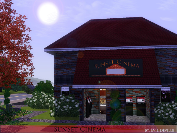 Sims 3 — Sunset Cinema by evil_deville — this hang out has it all! 4 theaters to come watch your fav movie! a snack bar