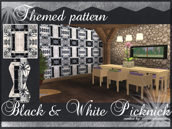 Sims 3 — Black & White Picknick by xx-stephanniie2 — Black and White Picknick. Created by xx-Stephanniie