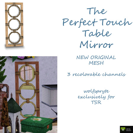Sims 3 — The Perfect Touch Table Mirror by wolfspryte — part of The Perfect Touch Living Collection by wolfspryte