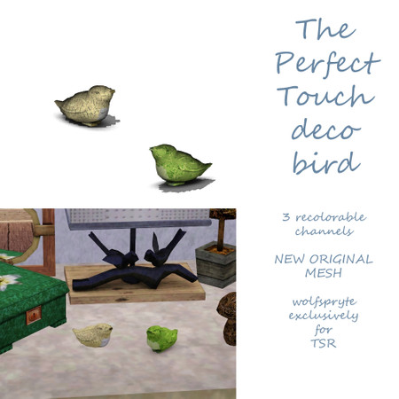 Sims 3 — The Perfect Touch Deco Bird by wolfspryte — part of The Perfect Touch Living Collection by wolfspryte
