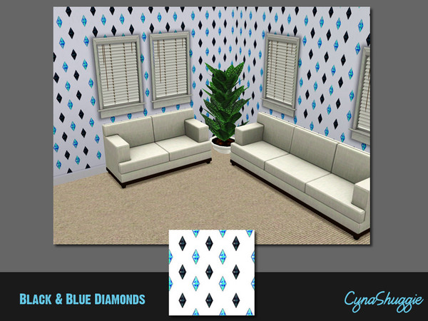 Sims 3 — Diamond Duo by cynashuggie2 — This is a simple design with Diamonds. Two different colors; Black and Blue. Both