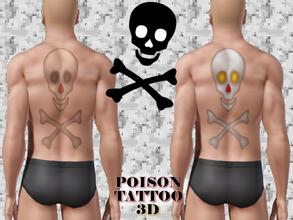 Sims 3 — Poison Tattoo 3d by allison731 — Tattoo with poison symbol which is a glyph from the wingdings font. Original