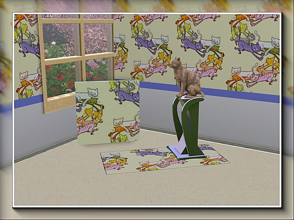 Sims 3 — marcorse_kittykat conga pattern by marcorse — More of the cartoon cats, this time arranged in a conga line.
