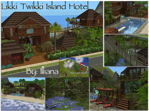 Sims 2 — Likki Twikki Hotel by Illiana — Just a little island hotel for the occasional visitor to Likki Twikki. Includes
