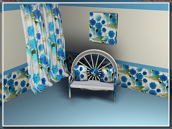 Sims 3 — marcorse_blue bloomers pattern by marcorse — A very bright and attractive allover repeat pattern of blue