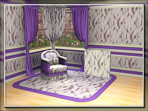 Sims 3 — marcorse_feathered pattern by marcorse — A dense, alloverpattern of purplish-grey and white feathers.