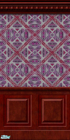Sims 2 — Tribal Designs Wallpaper - Purple - Bright - DW - Double by merdj — Tribal designs wallpaper in bright shades of