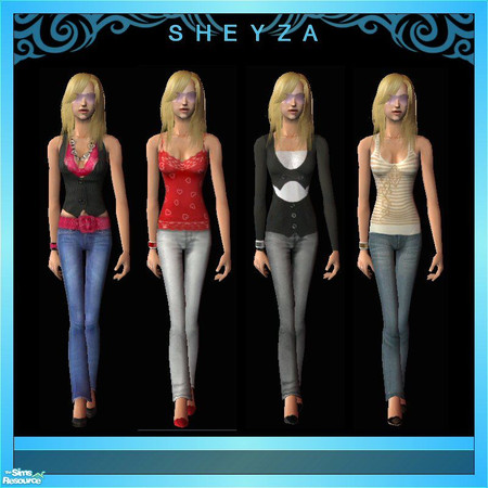 Sims 2 — High Stilletto Heels Outfit Set by rythmgitr — 4 new outfits, and one mesh with high stilletto heels. Hope you