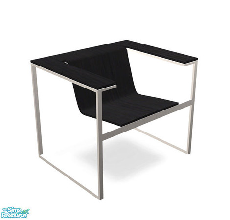 Sims 2 — Minore Bedroom - Chair by Murano — Puristic black chair.