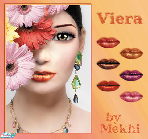 Sims 2 — Viera by Mekhi — Beautiful, glossy lipstick in six shades. Enjoy!