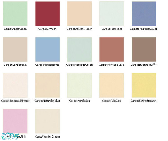 Sims 2 — Matching Carpets by gil_shalos — A set of 17 carpets to match the various wall sets