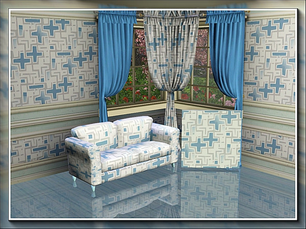 Sims 3 — marcorse_blue cross pattern by marcorse — An irregular repeat pattern featuring blue crosses and their shadows,