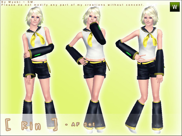 Sims 3 — [ Rin ] - AF Set by Screaming_Mustard — Finally finished! This is the Rin set that I aspired to create after so