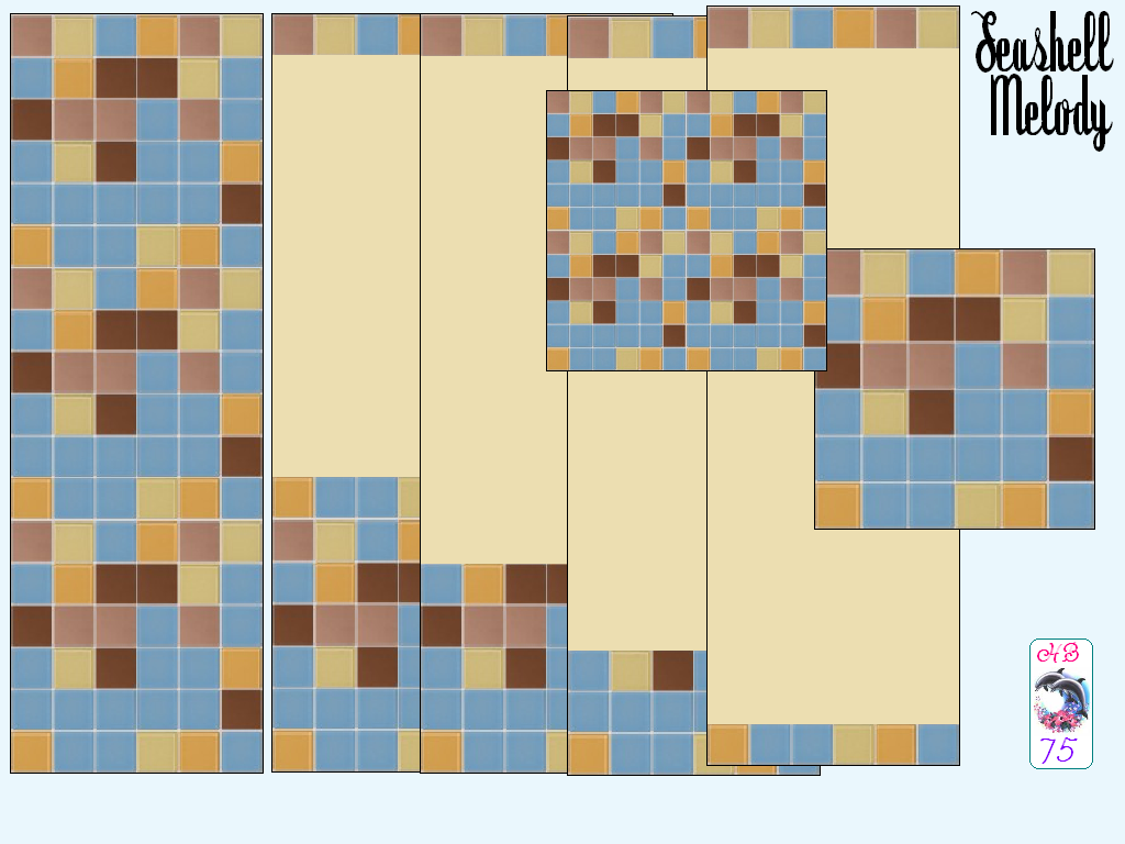 Sims 2 — SeashellMelody HB75 SandTILES by hiedibear75 — Seashell Melody by hiedibear75. A large set of walls & floors