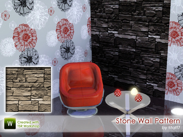 Sims 3 — Stone wall pattern by tifaff72 — Pattern decor stone wall.