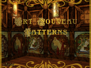 Sims 3 — Art Nouveau Pattern Set by murfeel — This is only 2 of 4 patterns I intend to upload--the 'Alphonse Mucha Half'
