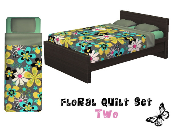 Sims 2 — Floral Quilt Set - Two by sinful_aussie — A selection of bedding with a floral theme.