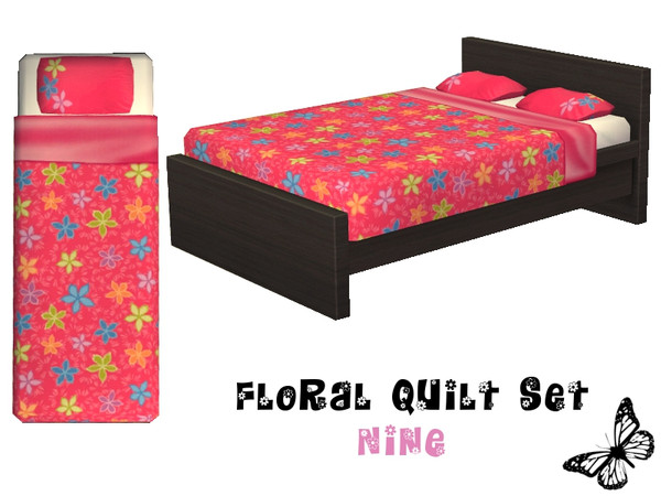 Sims 2 — Floral Quilt Set - Nine by sinful_aussie — A selection of bedding with a floral theme.