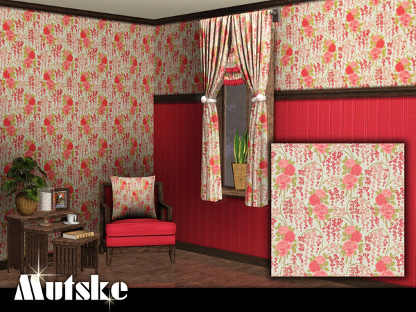 Sims 3 — Mutske Floral 1205 small by Mutske — Floral Pattern. 1 Recolorable pallet. Made by Mutske@TSR. TSRAA.