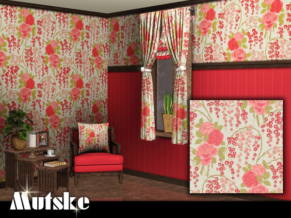 Sims 3 — Mutske Floral 1205 by Mutske — Floral Pattern. 1 Recolorable pallet. Made by Mutske@TSR. TSRAA.
