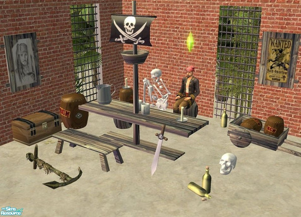 Sims 2 — Pirate Livingroom by marilu — 17 new Meshes