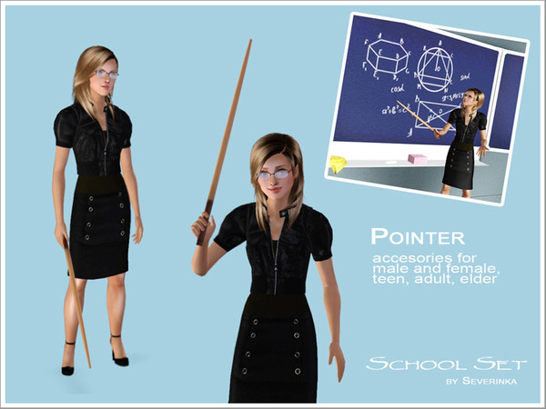 Sims 3 — Accesories pointer by Severinka_ — Created by Severinka, SchoolSet Pointer for teacher Accesory for teen, adult