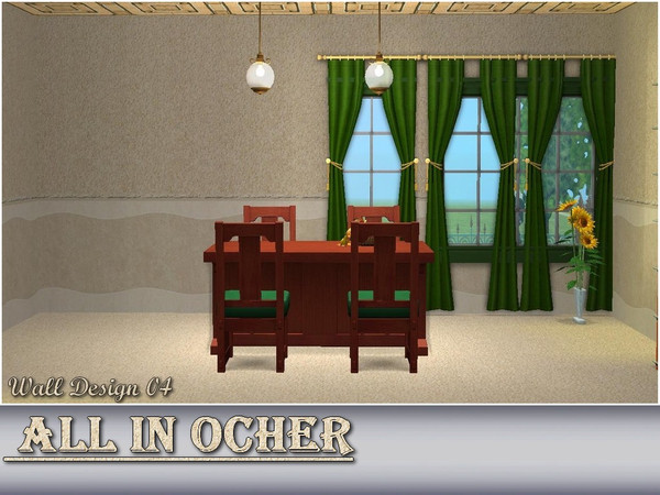 Sims 2 — All In Ocher-Wall Design 04 by allison731 — Poured wall with a rough texture effect. Lower texture from