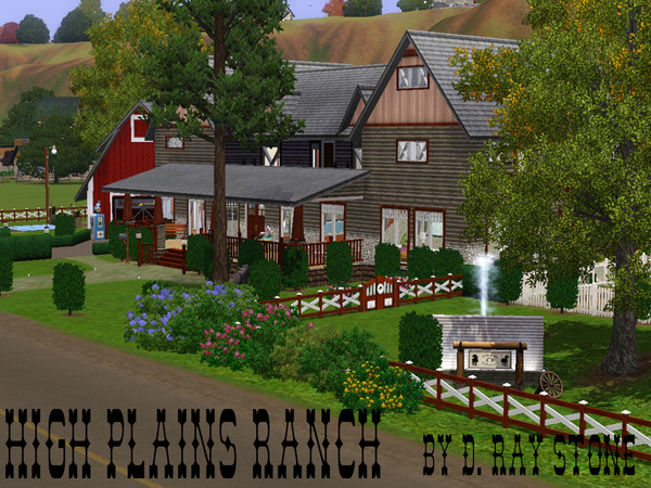 Sims 3 — High Plains Ranch by drstone2 —  This 2 story country style home offers 3 bedrooms, 2 and a half baths, full