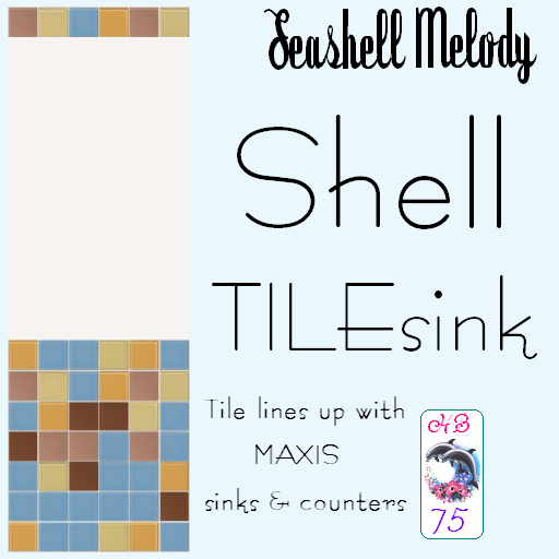 Sims 2 — SeashellMelody HB75 Shell TILES - Seashellmelody Hb75 Shell Tilesink by hiedibear75 — Seashell Melody by