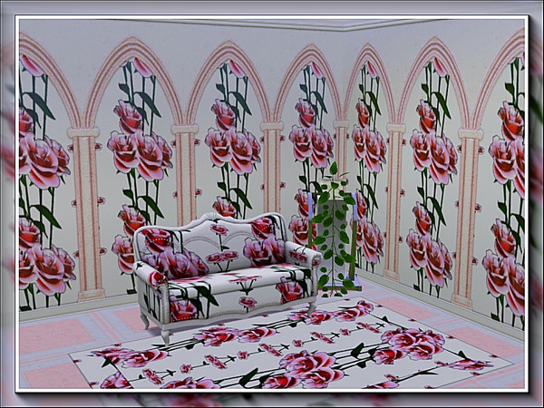 Sims 3 — marcorse_salmon rose pattern by marcorse — Bunches of salmon pink roses in a vertical, regular repeat pattern.