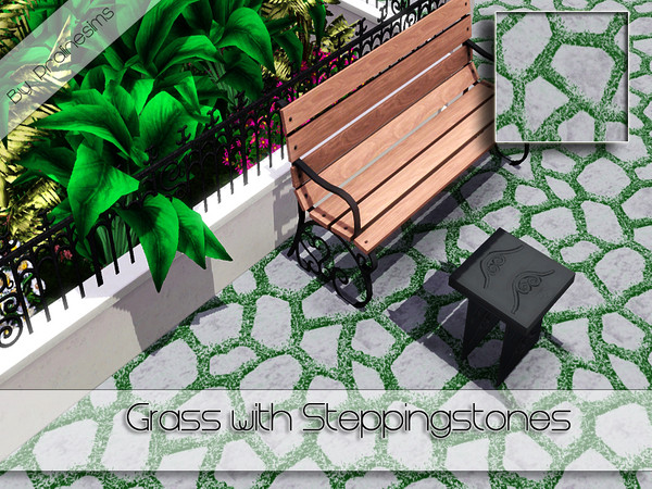 Sims 3 — Grass with Steppingstones by Pralinesims — By Pralinesims