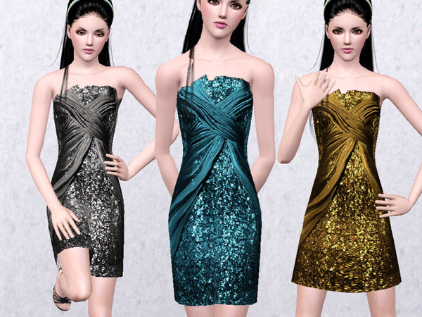 Sims 3 — DRESS  by Lolahh162 — Recolorable ,, WITH 3 COLORS MESH BY ASIA! 