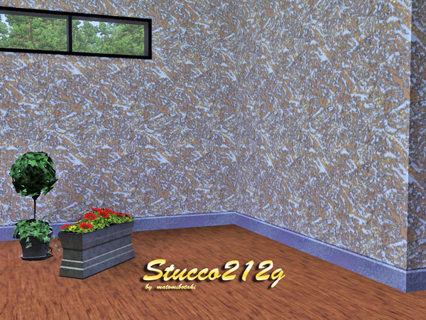 Sims 3 — Stucco212g by matomibotaki — Rustical stucco pattern with 3 recolorable palets, to find under Paint, by