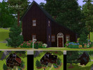 Sims 3 — Shordor-1 by Randoodle2 — Lovely 2 story dark wood house with black roof. Has 1 bedroom, 2 bath.