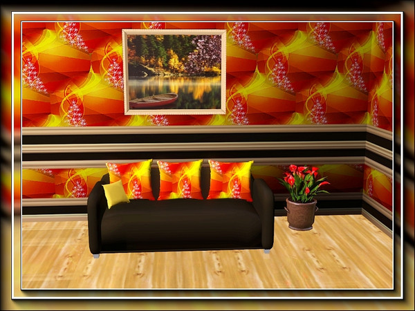 Sims 3 — marcorse_trumpet sparks pattern by marcorse — This design, in shades of yellow and red, features stylistic