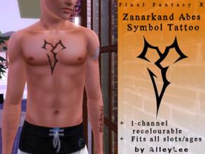 Sims 3 — FFX Zanarkand Abes Tattoo by AlleyLee by alleylee2 — One of Final Fantasy's best-known symbols, the Zanarkand