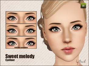 Sims 3 — Sweet melody eyeliner by Gosik — New eyeliner for your female sims in every age (teens, adults and elders). It